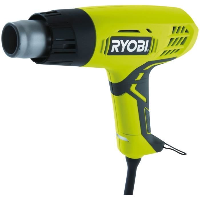 RYOBI - Décapeur thermique 2 000 W - 2 températures 400 / 600°C - 2 positions de débit d'air - Livré avec 2 buses - EHG2000