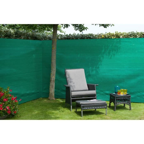 Brise-vue - NATURE - 1x3 m - Occultant 4/5 - Anti-UV - Boutonniere de fixation haut & bas - 200 g/m˛ - Vert