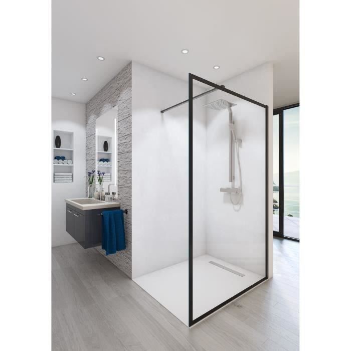 Paroi de douche ouverte Baleares Atelier 4 - Verre Timeless 8mm - Saint-Gobain Verrerie Aurys