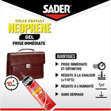 Colle contact néoprene gel extra forte - SADER - Tous matériaux - Prise immédiate - Tube 125 ml
