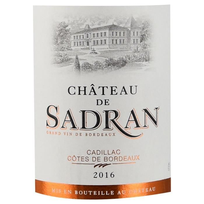 Château de Sadran 2016 Cadillac - Vin rouge de Bordeaux