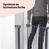 Barriere de sécurité enfant Easy Close Metal - SAFETY 1ST - Réglable de 73 a 80 cm - pression, sans vis ni perçage - Anthracite - Mé