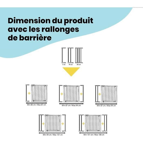 Barriere de sécurité enfant Easy Close Metal - SAFETY 1ST - Réglable de 73 a 80 cm - pression, sans vis ni perçage - Anthracite - Mé