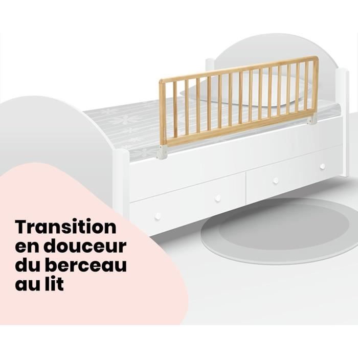 Modifier : SAFETY 1ST Wooden Bed Rail 110 cm, Barriere de lit bois, 18 Mois-5 Ans, inclinable, Facile a Plier,Auto-Verrouillage, Boi