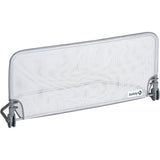 SAFETY 1ST Barriere de lit 90cm, 18 mois-5 ans, inclinable, Tissu lavable en maille, Auto-verrouillage, Gris/blanc