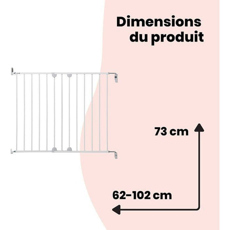 SAFETY 1ST Barriere de sécurité wall-fix extending, largeur de 62 a 102 cm, Ouverture d'une main des 2 sens - métal blanc, fixation