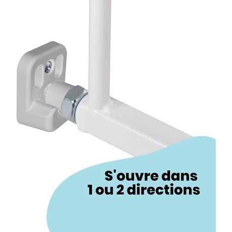 SAFETY 1ST Barriere de sécurité wall-fix extending, largeur de 62 a 102 cm, Ouverture d'une main des 2 sens - métal blanc, fixation