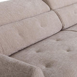 Canapé convertible express - 2 / 3 places - SAFIA - Tissu gauffré - Beige - Matelas 15 cm - 206 x 105 x 76/94 cm - DUNLOPILLO