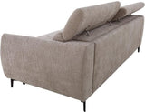 Canapé convertible express - 2 / 3 places - SAFIA - Tissu gauffré - Beige - Matelas 15 cm - 206 x 105 x 76/94 cm - DUNLOPILLO