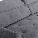 Canapé convertible express - 2 / 3 places - SAFIA - Tissu gauffré - Gris souris - Matelas 15 cm - 206 x 105 x 76/94 cm - DUNLOPILLO