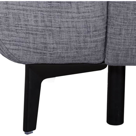 Canapé convertible express - 2 / 3 places - SAFIA - Tissu gauffré - Gris souris - Matelas 15 cm - 206 x 105 x 76/94 cm - DUNLOPILLO