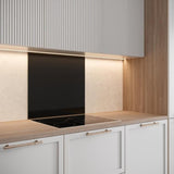 Credence - SAINT GOBAIN - Noir mat - Verre - 70 cm - 60 cm - Fond de hotte en verre EMAILLE Noir 70X60