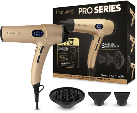 Seche-cheveux - SAINT ALGUE - Demeliss PRO SERIES - Diffuseur - Silencieux - Gold