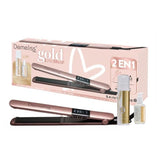 Lisseur - SAINT ALGUE - Coffret Demeliss Kera-GOLD 2 en 1 - Lisse & Boucle - Jusqu'a 230°C - Comprend 2 Soins Avant & Apres Lissage