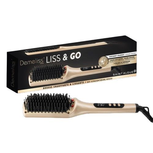 Brosse chauffante et lissante - DEMELISS - 21350 LISS&GO - 6 températures - Jusqu'a 230° C