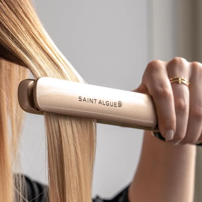 Lisseur - SAINT ALGUE - Demeliss GOLD 2 en 1 - Jusqu'a 230°C - Plaques Ultra Fines - Lissage Intense & Boucleus Longue Tenue