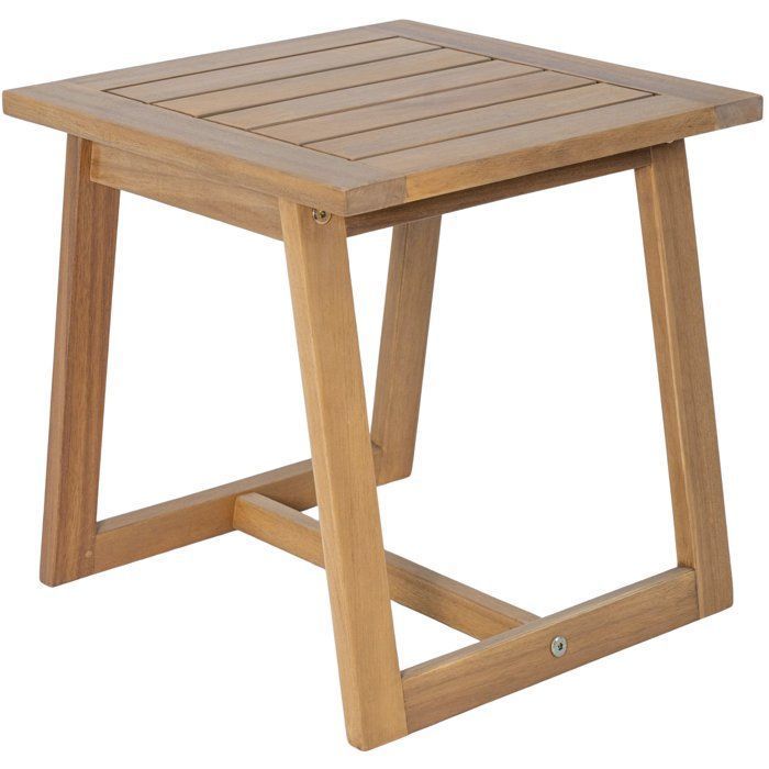 Salon de jardin en bois d'Acacia FSC avec coussins - CALI - 1 table café + 2 fauteuils - Ecru - 2 personnes