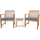 Salon de jardin en bois d'Acacia FSC avec coussins - 2 personnes - Cali - Gris