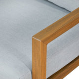 Salon de jardin - CASAIA - Aluminium effet bois - Gris clair - 4 personnes