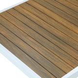 Salon de jardin canapé d'angle - Aluminium - 4 personnes - OLANA - Blanc et beige