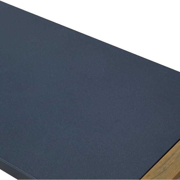Salon de jardin - PUERTO - Aluminium effet bois - Gris - 5 personnes