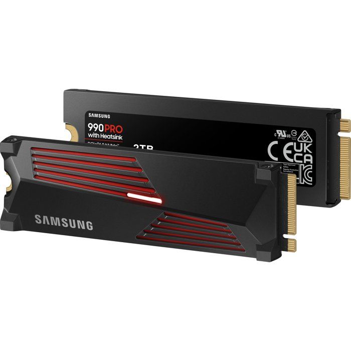 SAMSUNG - 990 PRO avec dissipateur- SSD Interne - 2 To - NVMe M.2 PCIe 4.0x4 - Vitesse lecture jusqu'a 7 450 Mo/s