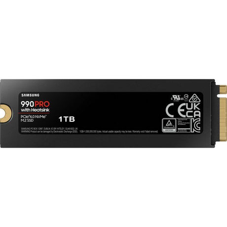 SAMSUNG - 990 PRO avec dissipateur- SSD Interne - 1 To - NVMe M.2 PCIe 4.0x4 - Vitesse lecture jusqu'a 7 450 Mo/s