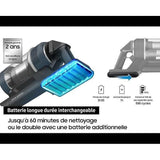 SAMSUNG Jet 75E Complete VS20B75CR5 - Aspirateur Balai sans Fil - Puissance 200 AW - Autonomie 60 min - Station murale - 3 brosses