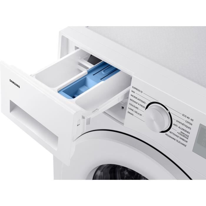 Lave-linge hublot SAMSUNG Ecobubble WW80CGC04DTH - 8 kg - Induction - L60cm - 1400 trs/min - Classe A - Blanc