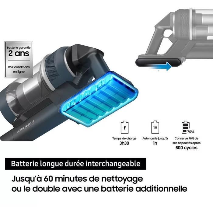 Aspirateur Balai avec Clean Station SAMSUNG Bespoke Jet Plus Complete VS20B95C43W - 210 AW