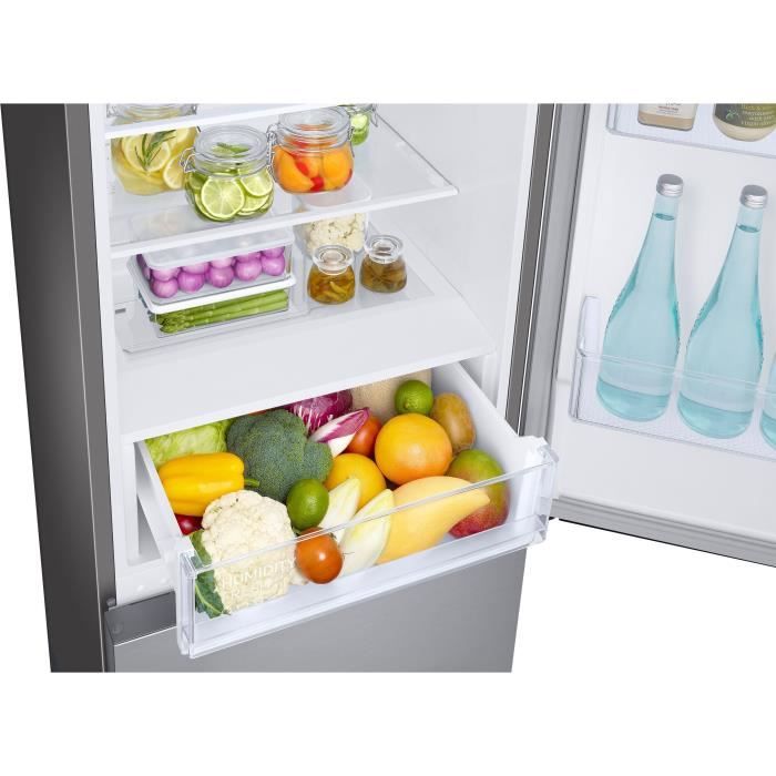 Réfrigérateur combiné - SAMSUNG - RB33B610ESA - No Frost - 344 L - Classe E - 59,5 x 65,8 x 185,3 cm - Gris métal