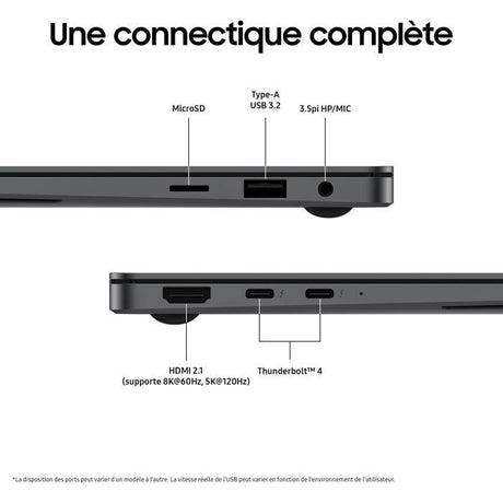 PC Portable - Samsung - Galaxy Book5 Pro - 14 Dyn. AMOLED 2X WQXGA+ - Intel Core Ultra 5 - RAM 16 Go - Stockage 256 Go