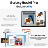 PC Portable - Samsung - Galaxy Book5 Pro - 14 Dyn. AMOLED 2X WQXGA+ - Intel Core Ultra 5 - RAM 16 Go - Stockage 512 Go