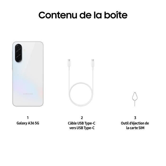 SAMSUNG Galaxy A36 5G Smartphone 128 Go Blanc
