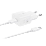 Chargeur pour tÈlÈphone mobile Samsung Chargeur secteur 25W Avec cable USBC Blanc
