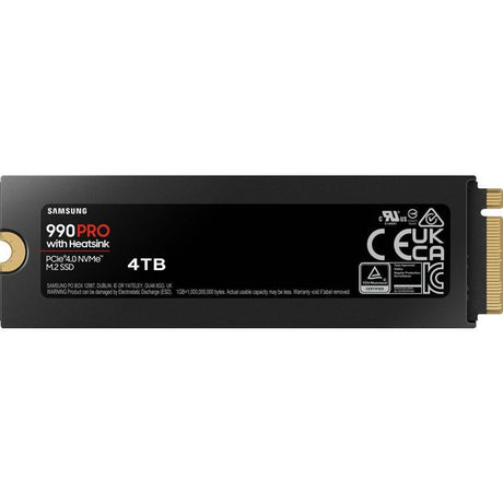 SAMSUNG - 990 PRO avec dissipateur- SSD Interne - 4 To - NVMe M.2 PCIe 4.0x4 - Vitesse lecture jusqu'a 7 450 Mo/s