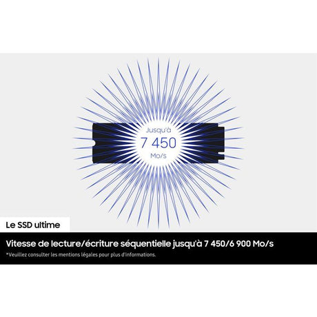 SAMSUNG - 990 PRO avec dissipateur- SSD Interne - 4 To - NVMe M.2 PCIe 4.0x4 - Vitesse lecture jusqu'a 7 450 Mo/s