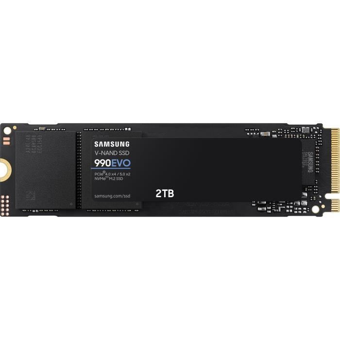 SAMSUNG SSD Interne 990 EVO 2 To NVMe M.2 PCIe 4.0 x 4 - 5000 Mo/s - MZ-V9E2T0BW