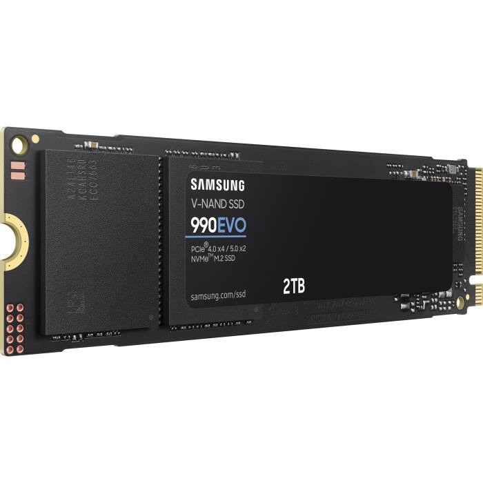 SAMSUNG SSD Interne 990 EVO 2 To NVMe M.2 PCIe 4.0 x 4 - 5000 Mo/s - MZ-V9E2T0BW