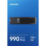 SSD Interne - SAMSUNG - 990 EVO Plus 2 To - NVMe M.2 PCIe 4.0x4 - Vitesse lecture jusqu'a 7 250 Mo/s