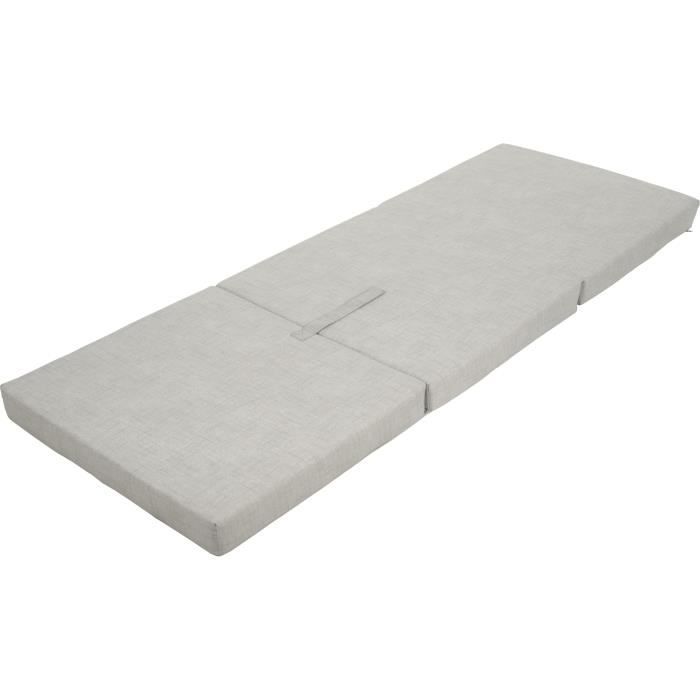 Chauffeuse pliante multi-positions - SAMBA - Mousse et tissu - Beige - 190 x 70 x 9 cm
