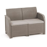 Salon de jardin - en résine imitation rotin tressé - Allibert by KETER - 4 personnes - SanRemo - Cappuccino