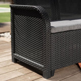 Salon de jardin - résine aspect rotin tressé - Allibert by KETER - 6 personnes - SanRemo - Gris graphite