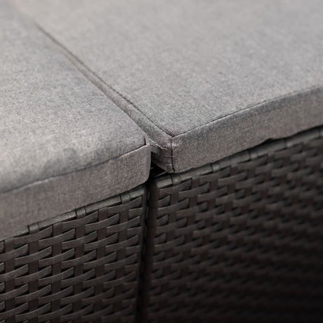 Salon de jardin en imitation résine tressée ALLIBERT avec table basse range-coussins - 6 personnes - SanRemo - Gris graphite