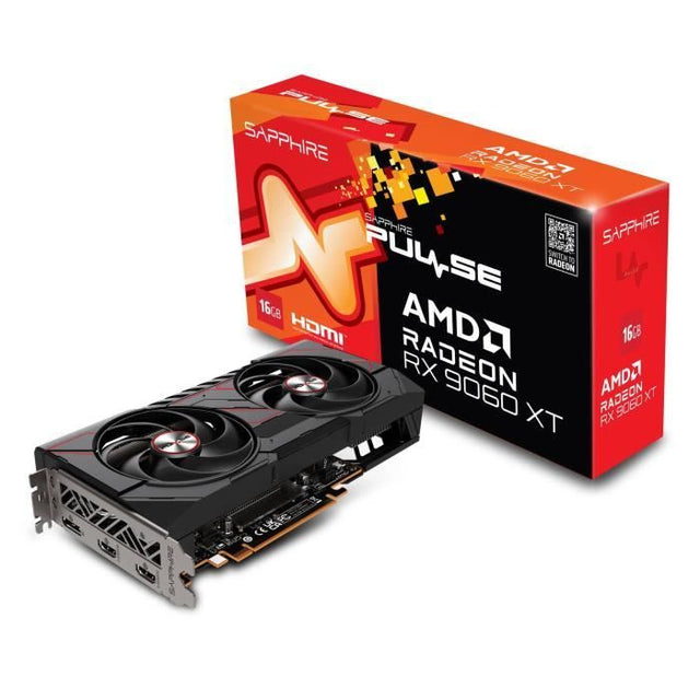 SAPPHIRE - Carte graphique - PULSE AMD RADEON™ RX 9060 XT GAMING OC - 16GB - DUAL HDMI / DP