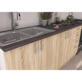 SARA Cuisine complete modulable - 5 éléments - Décor chene sonoma - L 180 cm - Plan de travail non inclus