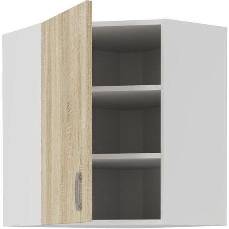 SARA Meuble haut d'angle - Décor chene sonoma - L59xP59xH71,5 cm