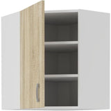 SARA Meuble haut d'angle - Décor chene sonoma - L59xP59xH71,5 cm