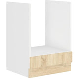 Meuble bas four - Décor chene sonoma - L60xP48xH82 cm - Plan de travail non inclus