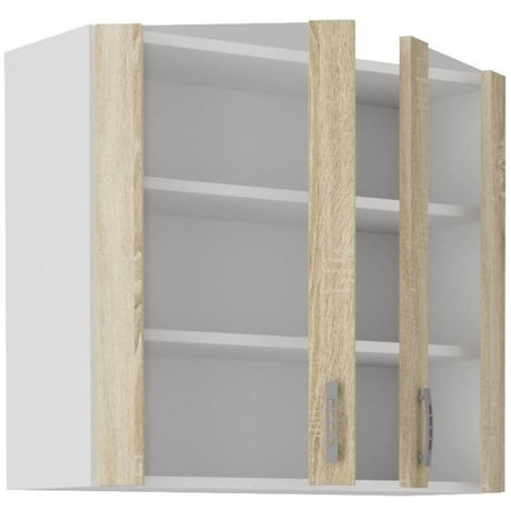 SARA Meuble haut - 2 portes - Décor chene sonoma - L80 x P31 x H71,5 cm